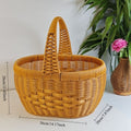 Rattan Basket Woven Shopping Basket with Handle – Extra Large Handcrafted Picnic Basket for Fruits, Eggs, Vegetables — image 
