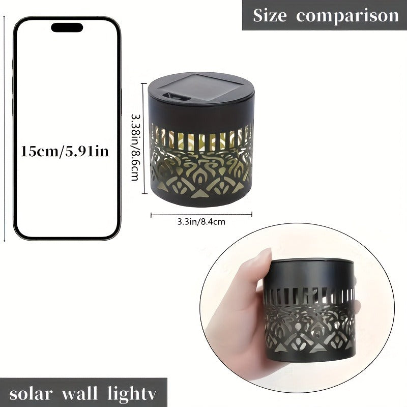 Solar Garden Lights IP65 Mandala Metal Wall Lanterns with Pattern Projection in 1/2/4 Packs for Fence Decor — image 6