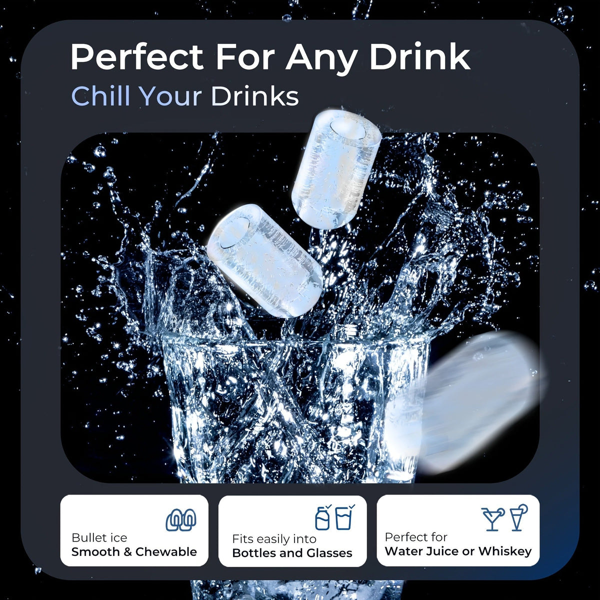 Countertop Bullet Ice Maker with 26-29 lb Daily Labels, 8 Cubes per 6 Minutes and Three Colors — image 6