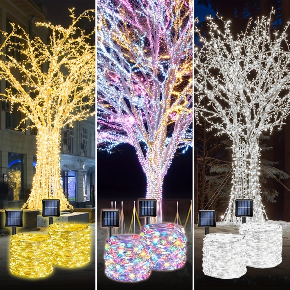 Two-Pack Solar Fairy String Lights, 104 Feet with 300 LEDs, Flexible Wire and Three Color Options — image 5