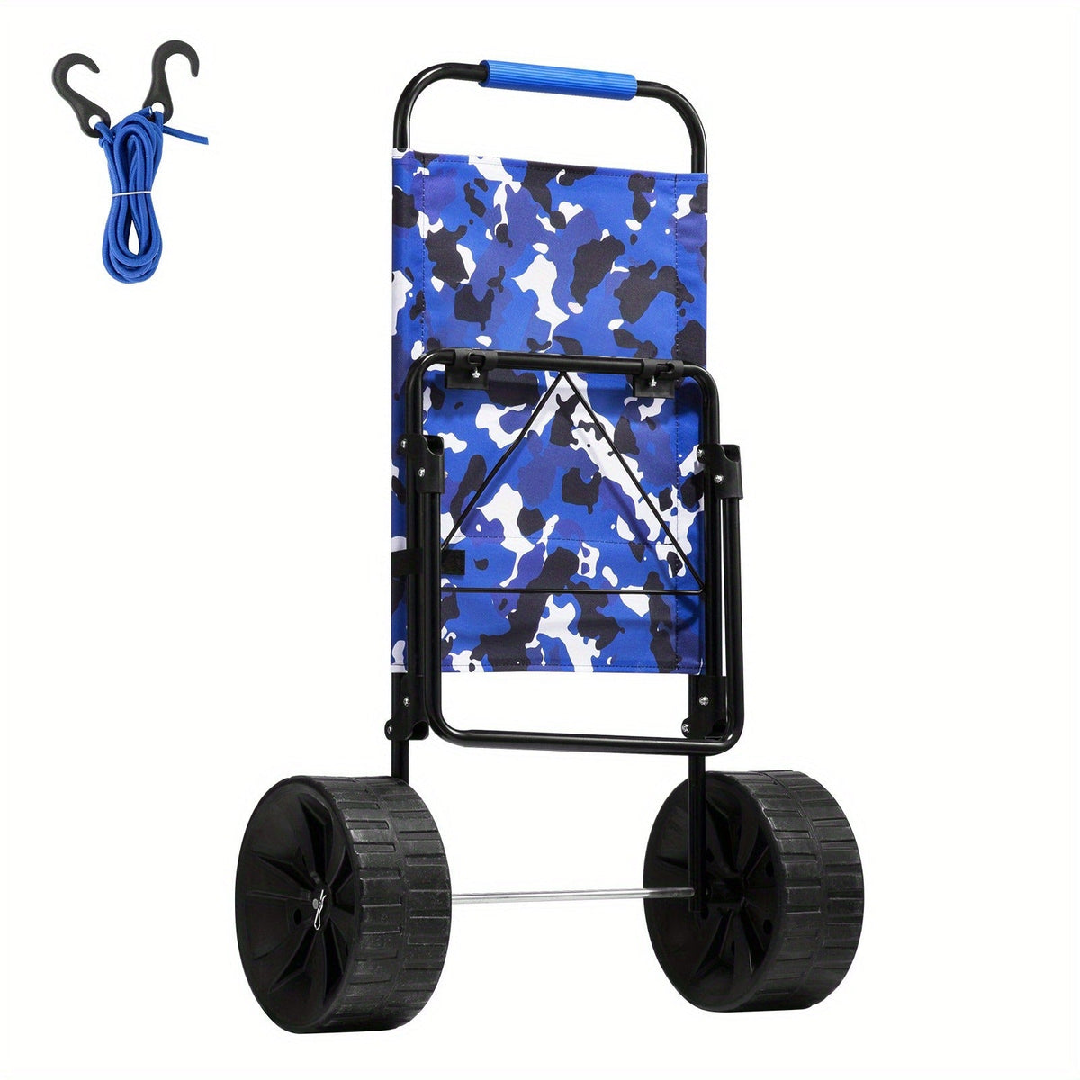 Folding Beach Cart with Balloon Wheels, Sand Dolly for Camping Fishing Picnic Garden, for Garden, Patio and Yard Use — image 