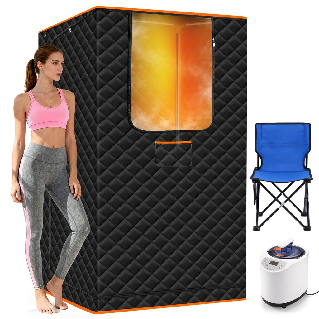 Double Person Sauna Tent 71x49x36in Extra Large 2-Person Steam Sauna Box for Home with 2 Steamers — image 5