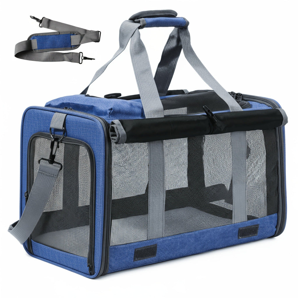 Soft-Sided Mesh-Panel Pet Carrier with Privacy Cover and Nine Color or Accessory Bundle Options — image 22