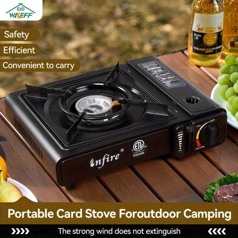 Black Single-Burner Butane Tabletop Camping Stove with Carrying Case, Adjustable Knob and US-Spec Option — image 4