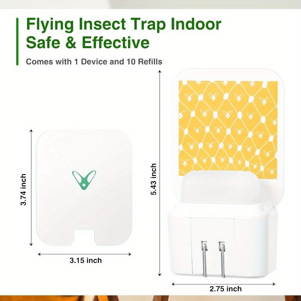 Plug-In Flying Insect Trap Pest Control Device with UV Light, Sticky Boards and 10 or 20 Pad Options for Indoor Use — image 4