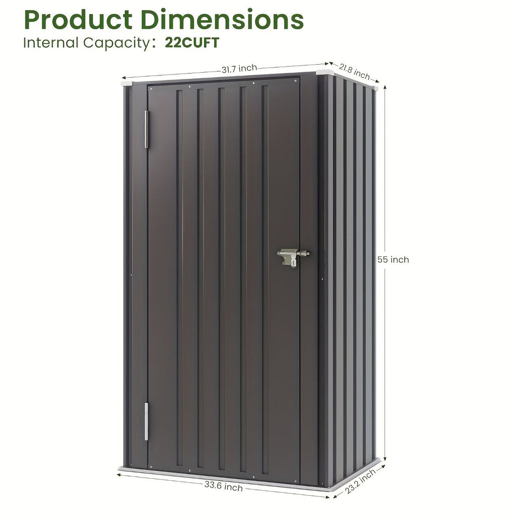 Tall Metal-Look Outdoor Storage Cabinet with Double Doors, 22 or 28 Cu Ft Checkout Capacity Options — image 4