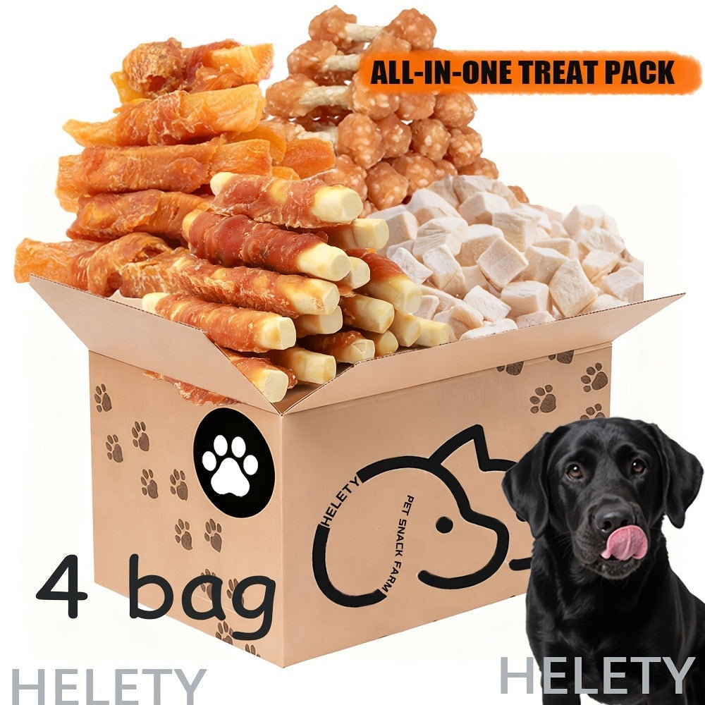 Dog Treats Chicken, Duck and Egg Yolk Assortment with Multi-Bag, 350g and 25 x 4g Options for Dog Reward Use — image 30