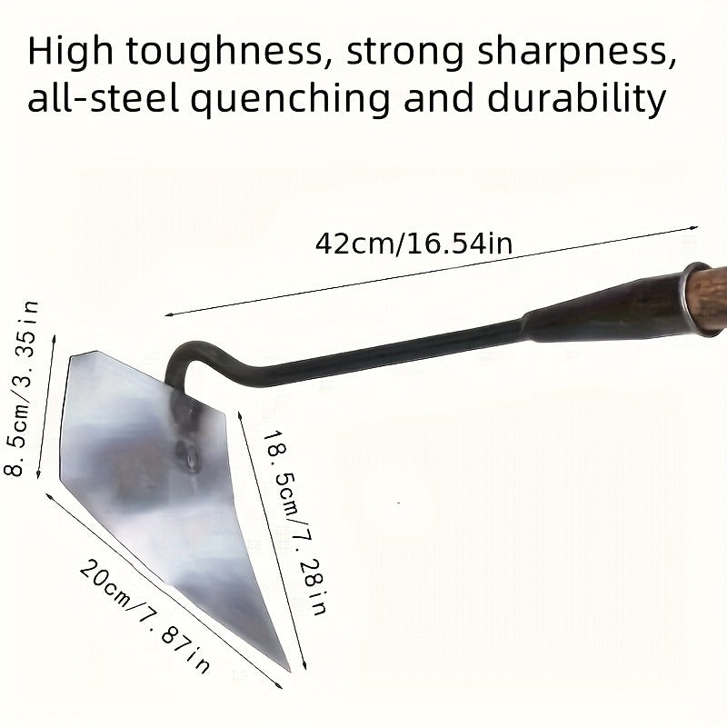 Garden Cultivator Manganese Steel Hand Plough Thickened Triangular Hoe for Plowing, Soil Loosening — image 5