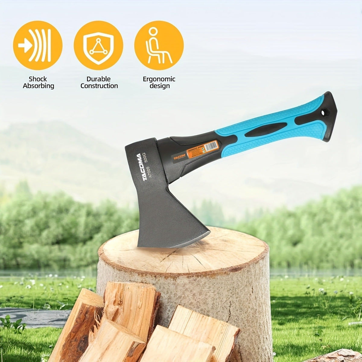 Camping Hatchet with Fiberglass Shock-Absorbing Handle (10-Inch) — image 3