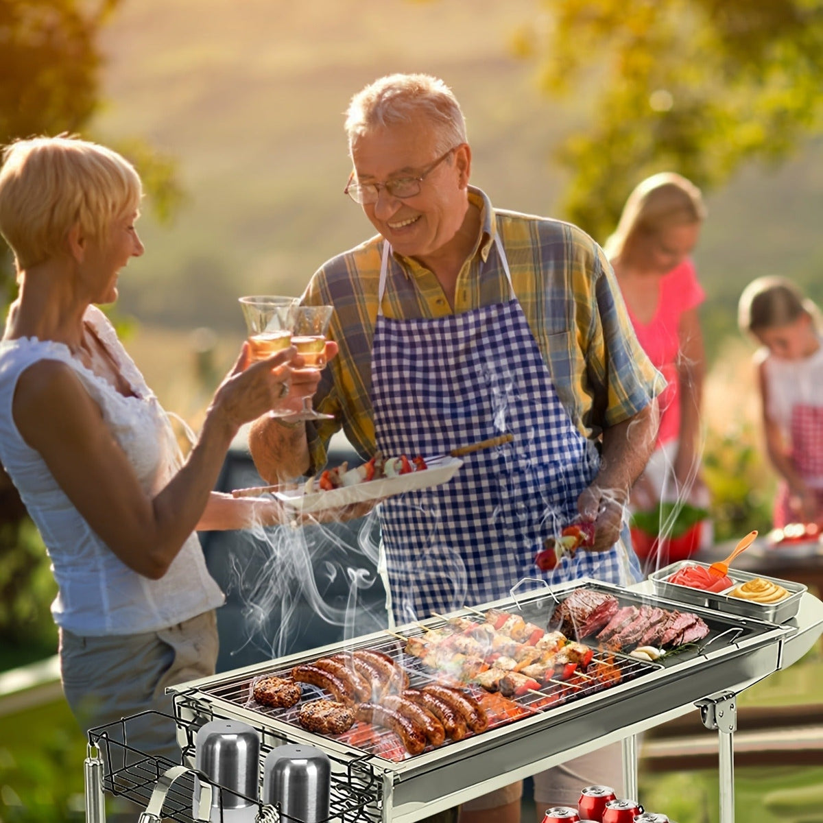 Folding Charcoal Grill with Stainless-Steel-Labeled Frame, Lower Shelf and Large or Extra-Large Package Options — image 6