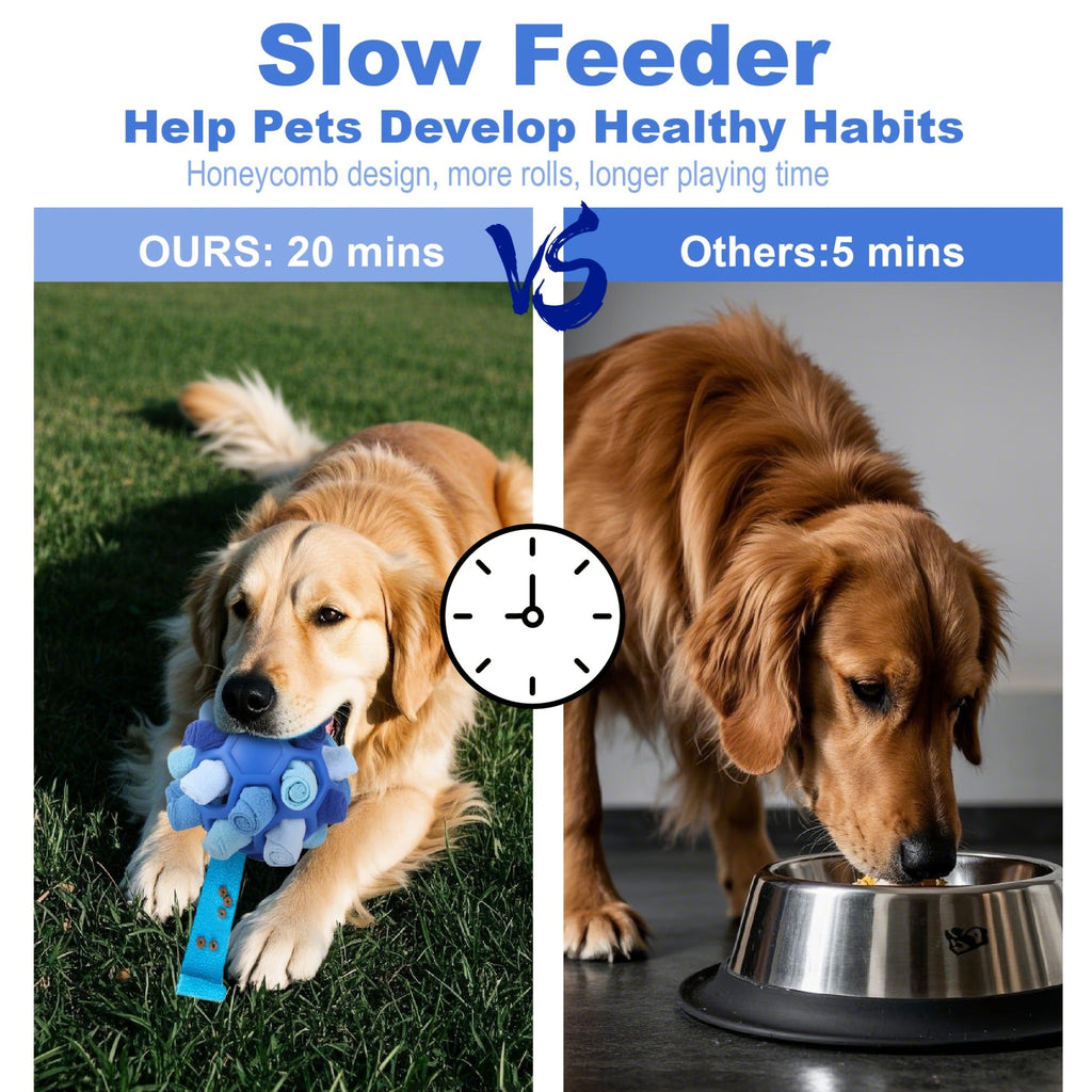 Dog Toy Fabric Snuffle Ball Treat Dispenser and Slow Feeder in Five Colors for Dogs and Puppies — image 17
