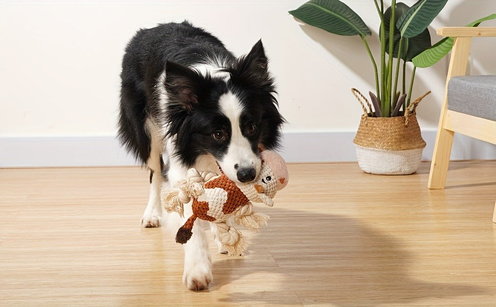 Dog Toy Cow Plush with Squeaker, Crinkle Paper, Woven Legs and Washable Construction for Multiple Dog Sizes — image 10