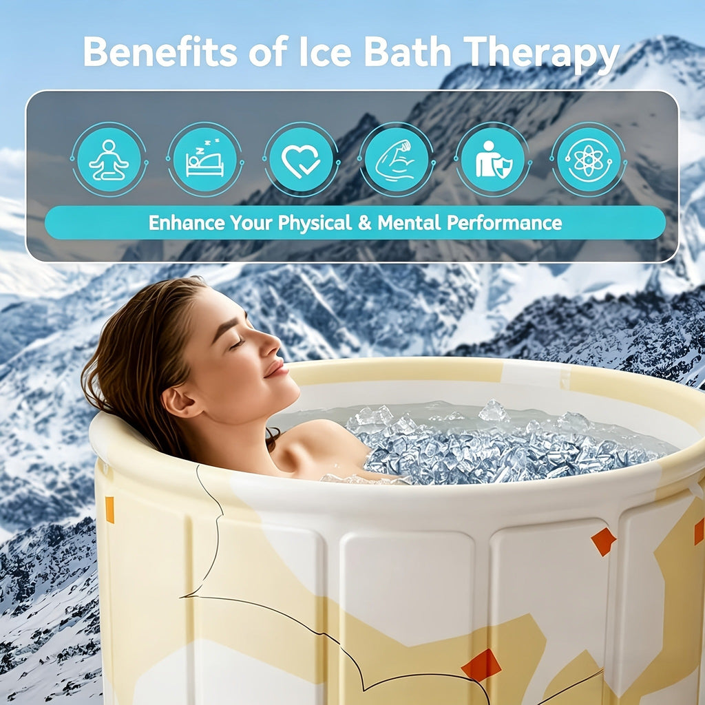 Thermal Insulated Bathtub Foldable Non-Inflatable for Adults – Hot & Cold Dual Use, Ice Bath Muscle Relief & Warm Soak — imag