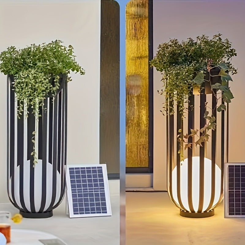 Solar Garden Light Table or Floor Lamp with Short and Tall Options, Solar Panel and Remote-Control Layout — image 2