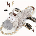 Dog Toy Stretch Donkey Plush Squeaker with Elastic Body, Textured Surface and Rope Ends in Gray White — image 4