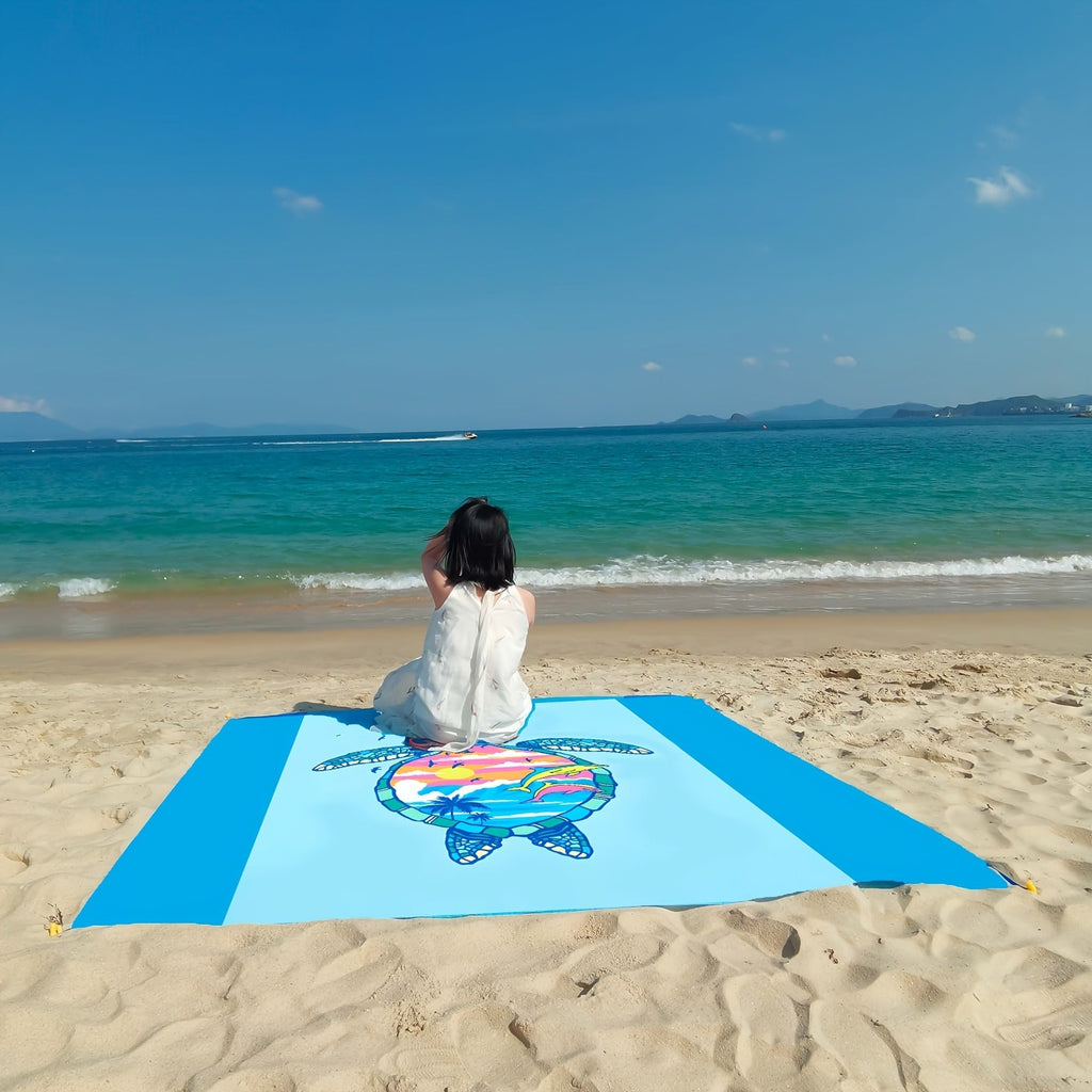 Printed Beach Mat with 19 Exact Size-and-Pattern Options, 198 x 205cm to 275 x 305cm with Stakes and Pouch — image 6