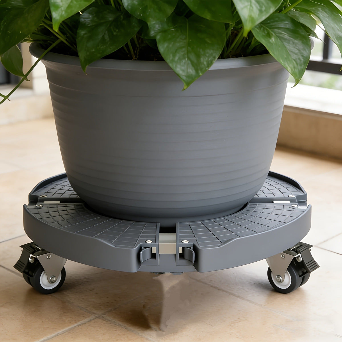 Plant Stand with Wheels 440 lbs – Adjustable 15-22" Heavy Duty Pot Roller with Lockable Swivel Casters for Indoor & Outdoor P