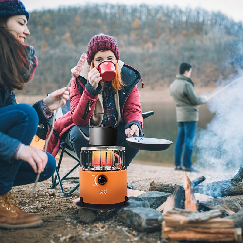 Portable Propane Heater Stove 2-in-1 Camping Gas Stove & Heater 3680-9000 BTU with Ignition, Stainless Steel — image 5