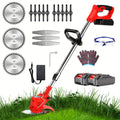 Cordless String Trimmer 24V 800W, Weed Wacker with 2 Batteries, Charger & 3 Blades, Adjustable Head — image 1