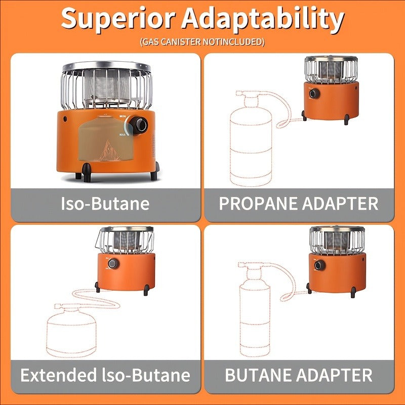 Portable Propane Camping Stove Heater 9000 BTU, 3-in-1 Indoor Outdoor Gas Burner with Adjustable Flame — image 5