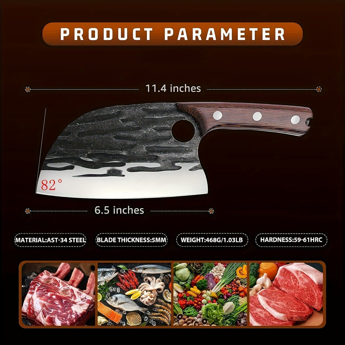 Meat Cleaver Hand Forged Serbian Chef Knife – High Carbon Steel Butcher Knife Full Tang with Leather Sheath | Razor Sharp Cho