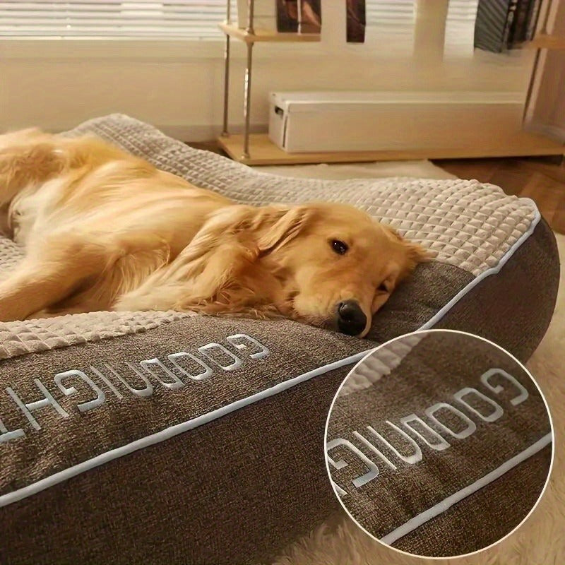 Gray Rectangular Dog Bed with Thick Polyester Fiber Cushion, Four Size Options and Included Grooming Tool — image 11