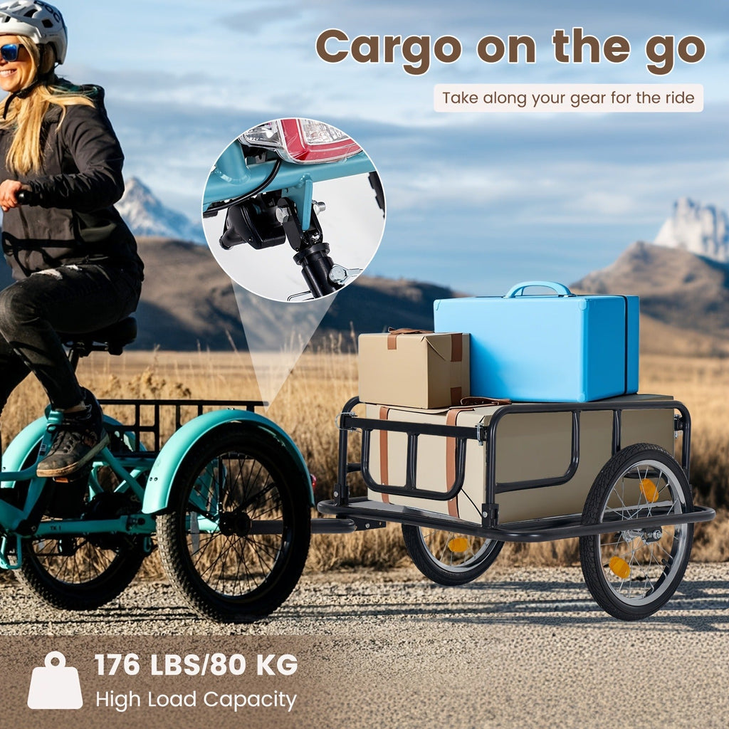 Foldable Bike Cargo Trailer, Bicycle Wagon Cart 176 Lbs Capacity, 16" Wheels, Reinforced Steel — image 4