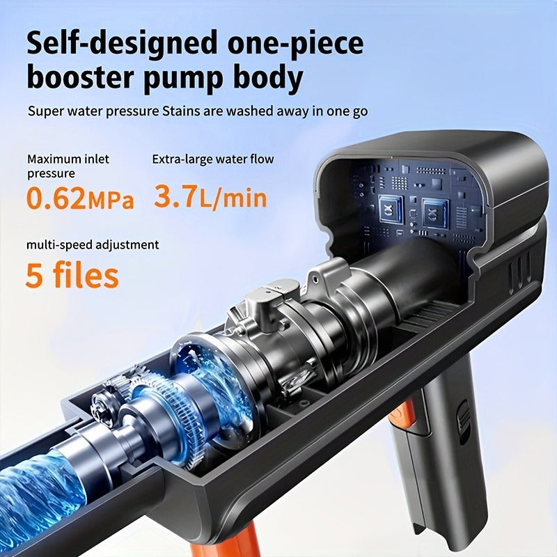 Portable Pressure Washer Cordless 980PSI, 3x 4000mAh Batteries, 5-in-1 Nozzle, Foam Cannon, 33FT Hose — image 4
