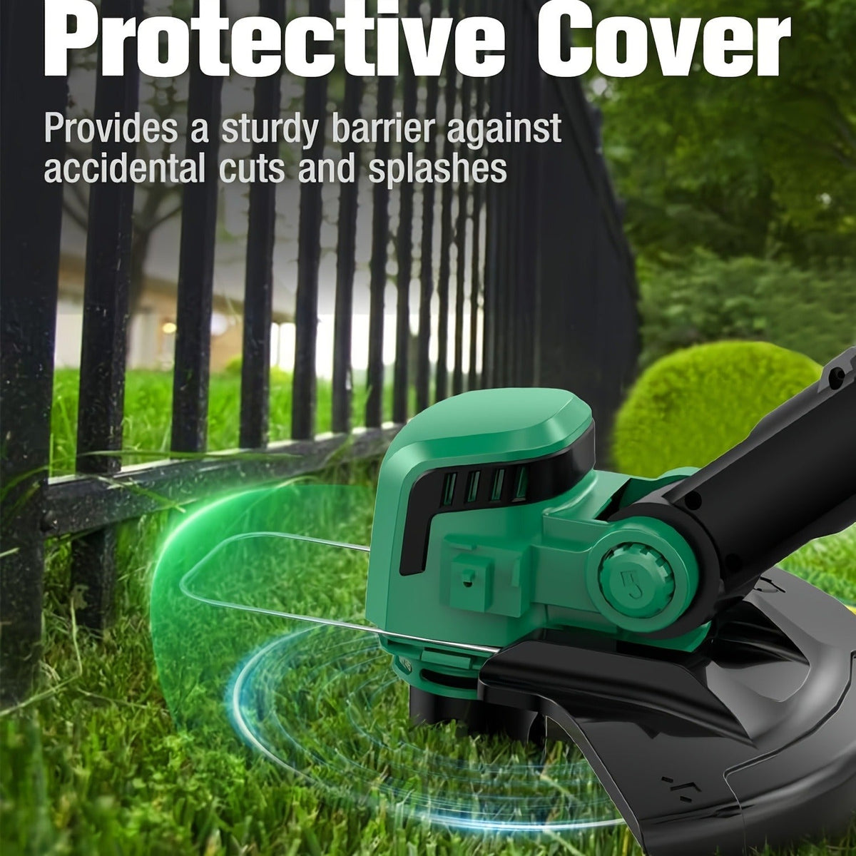 String Trimmer Cordless 2-in-1 Weed Wacker & Lawn Edger with Wheels, KIMO Brushless Motor 20000 RPM — image 4