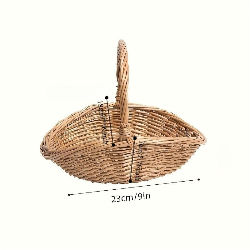 Natural Wicker Storage Basket with Thick-Wall Oval Design for Flowers, Produce and Farmhouse Display — image 4