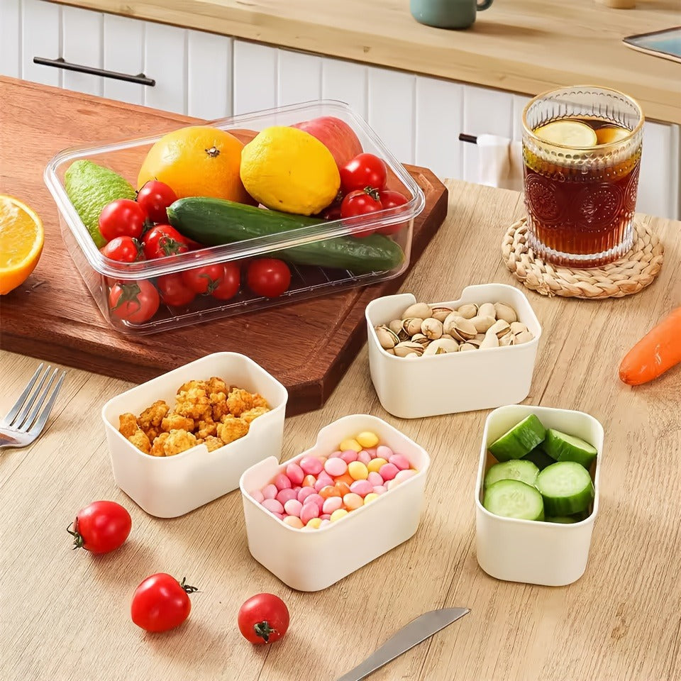 Storage Containers with Lids, Snack Tray Two-Pack with Four or Eight Removable Compartments and Snap Lids — image 6