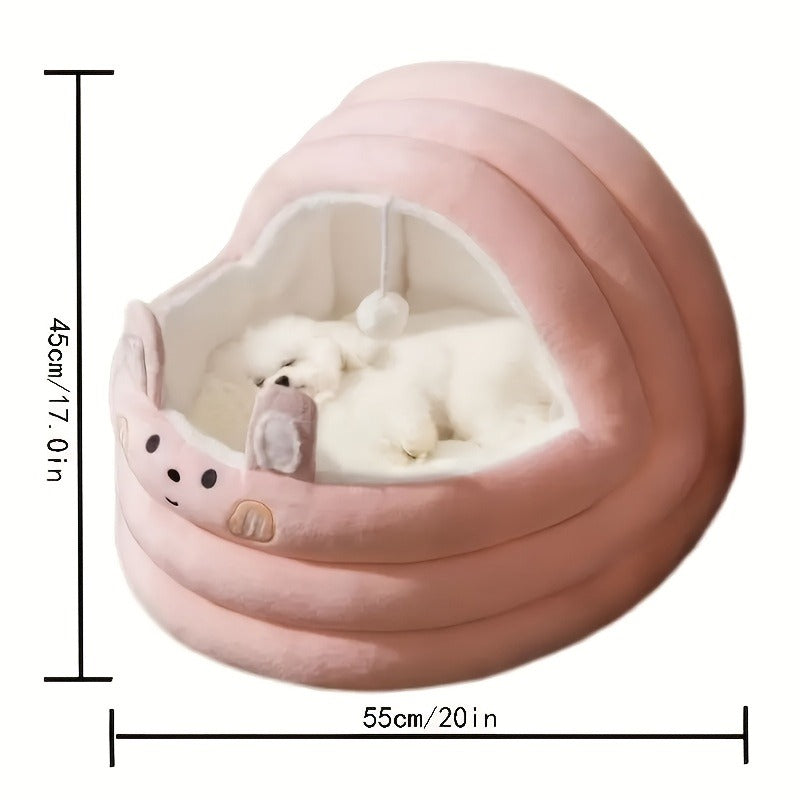 Plush Cave Dog Bed with Padded Rim, Large 21.7 x 20 x 17.7-Inch Size and Three Color Options — image 5