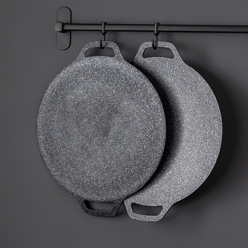 Korean BBQ Grill Pan Cast Iron 3-Piece Set, Non-Stick Portable Fry Pan for Indoor & Outdoor Use, Even Heat — image 4