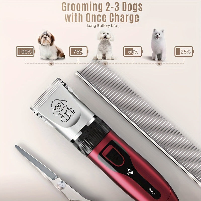Pet Hair Clipper, USB-Rechargeable Cordless Trimmer with Adjustable Comb and Four Package Options — image 12