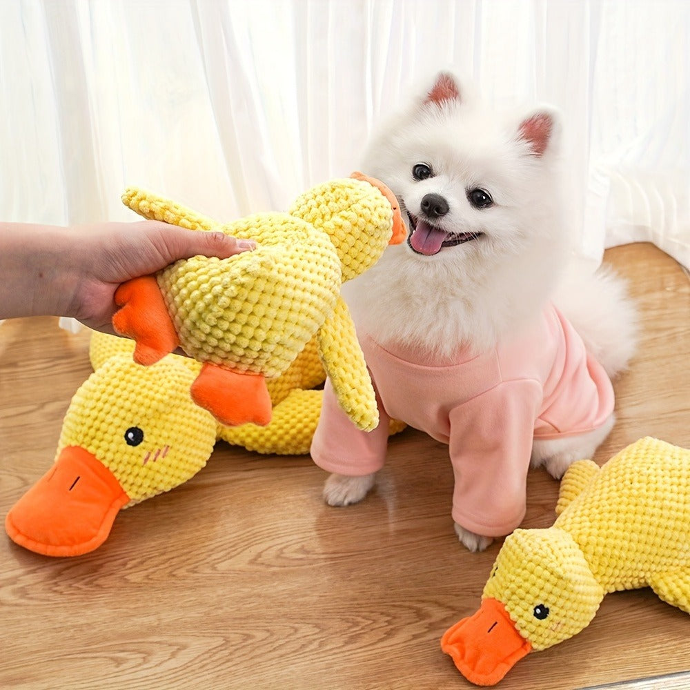 Dog Toy Large Yellow Duck Plush with Built-In Squeaker for Chew, Fetch, Tug and Cuddle Play — image 9
