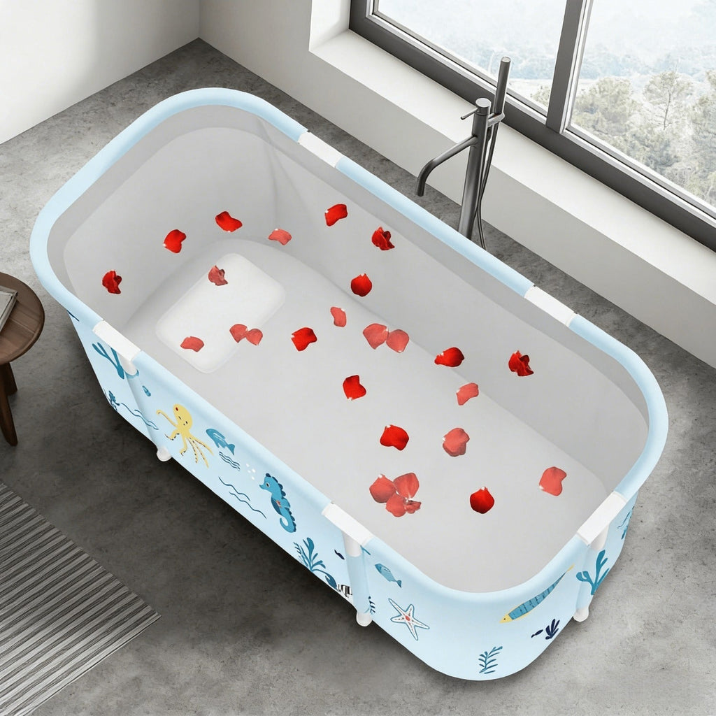 Soaking Tub Foldable Portable for Adults 47.2"x19.7"x21.7", Freestanding Hot Bath & Ice Bath Spa Tub — image 4