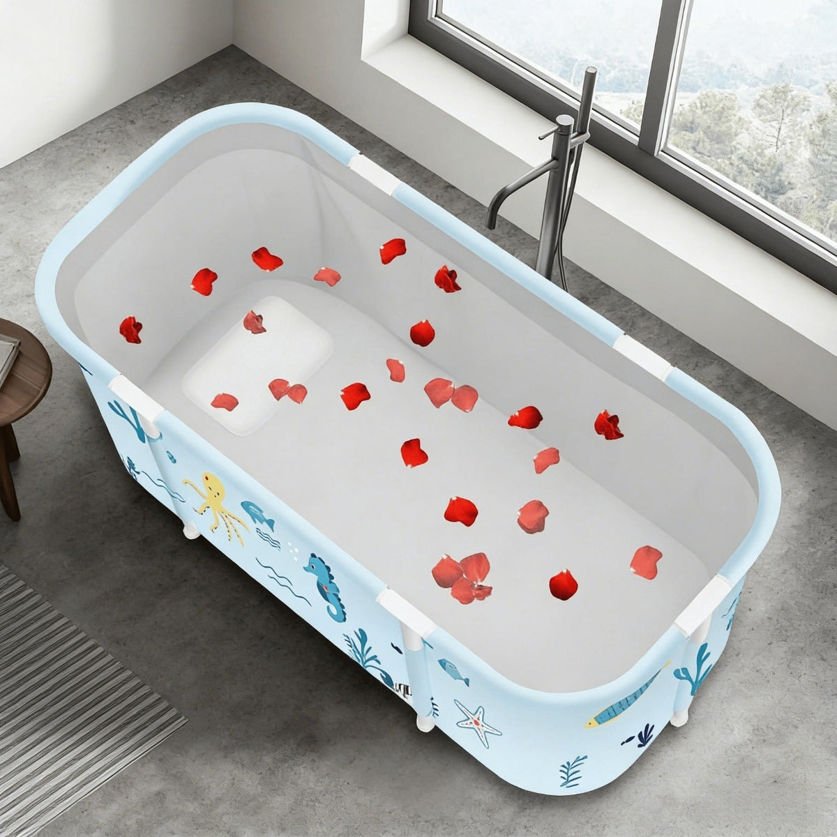 Soaking Tub Foldable Portable for Adults 47.2"x19.7"x21.7", Freestanding Hot Bath & Ice Bath Spa Tub — image 4
