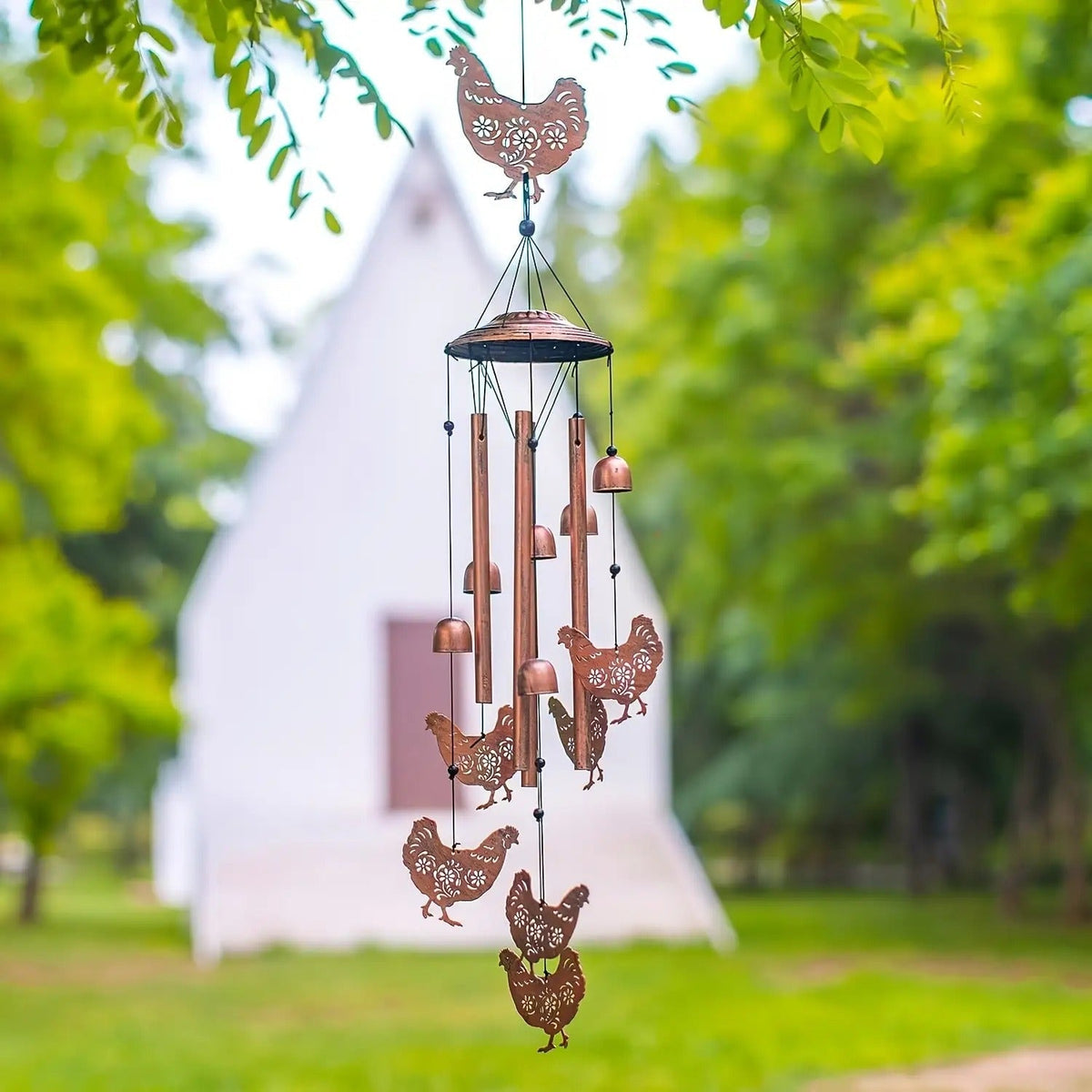 Wind Chime Outdoor Chicken Farmhouse Decor – Aluminum Tube Soothing Sound Garden Porch Patio Hanging Ornament — image 4