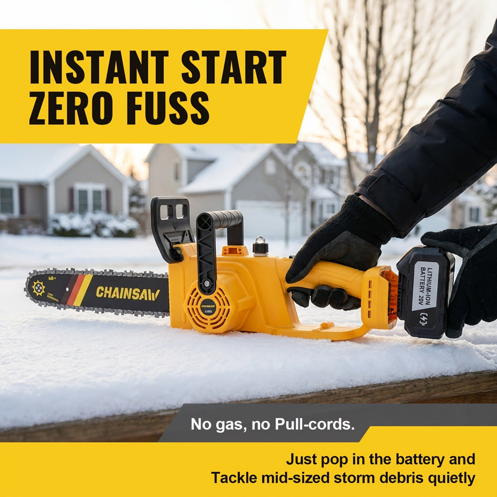 Cordless Brushless Chainsaw with 6- or 12-Inch Bar, One- or Two-Battery Kits in Purple, Green, Teal or Yellow — image 7