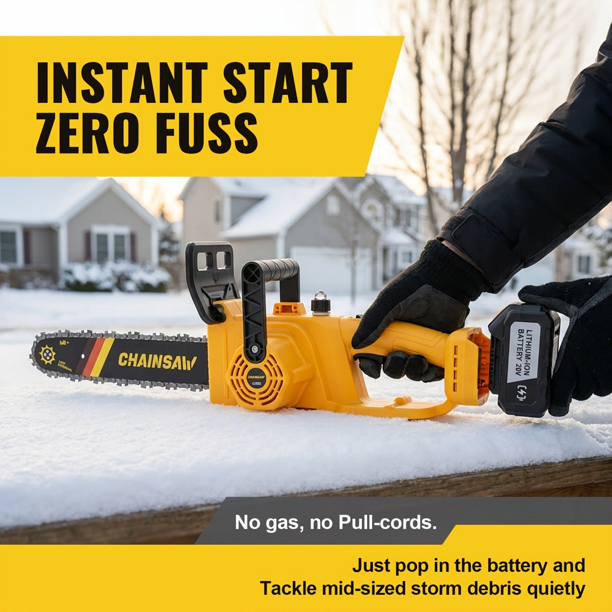 Cordless Brushless Chainsaw with 6- or 12-Inch Bar, One- or Two-Battery Kits in Purple, Green, Teal or Yellow — image 7