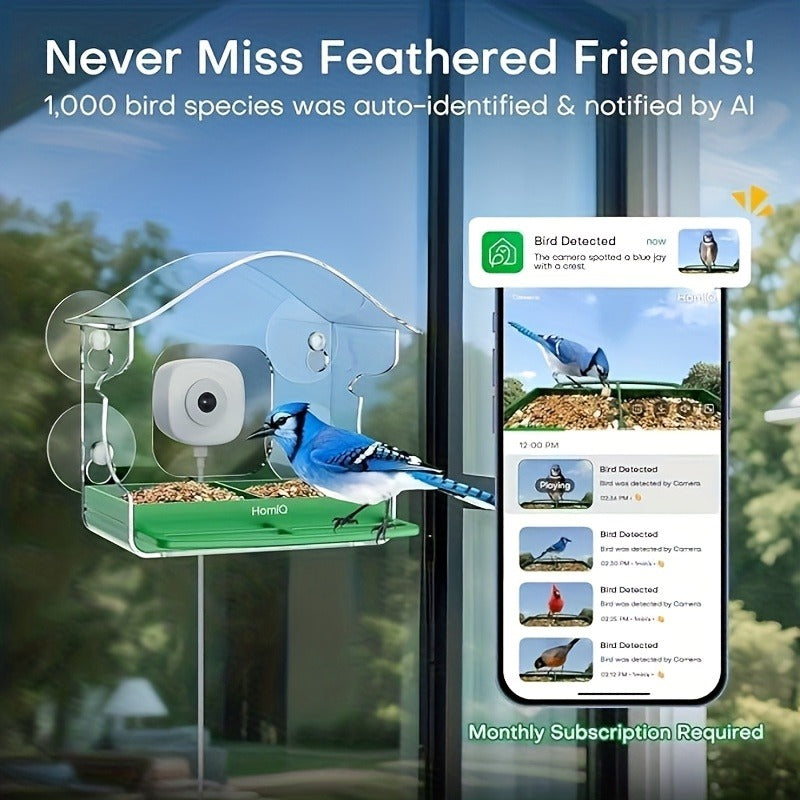 Smart Bird Feeder Camera 2K HD WiFi - AI Capture Night Vision — image 3