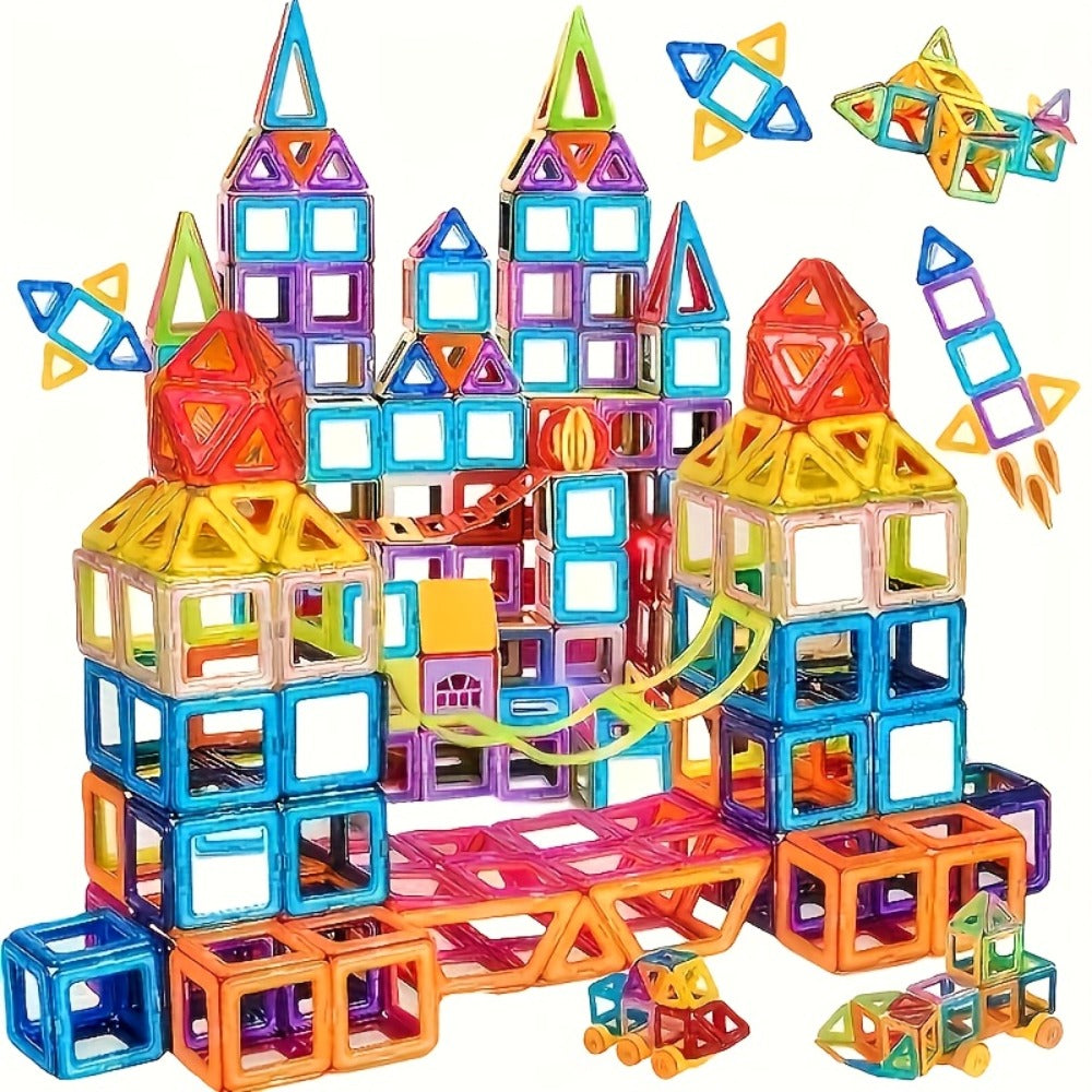 Magnetic Tiles 67-Piece Bicolor Open-Frame Geometry Building Set with Curves, Squares and Triangles — image 2