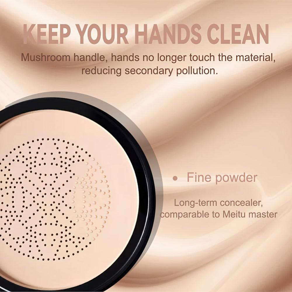 Floral Compact Air Cushion Foundation with Mushroom Puff Applicator and Ivory, Natural or Dark Shades — image 10