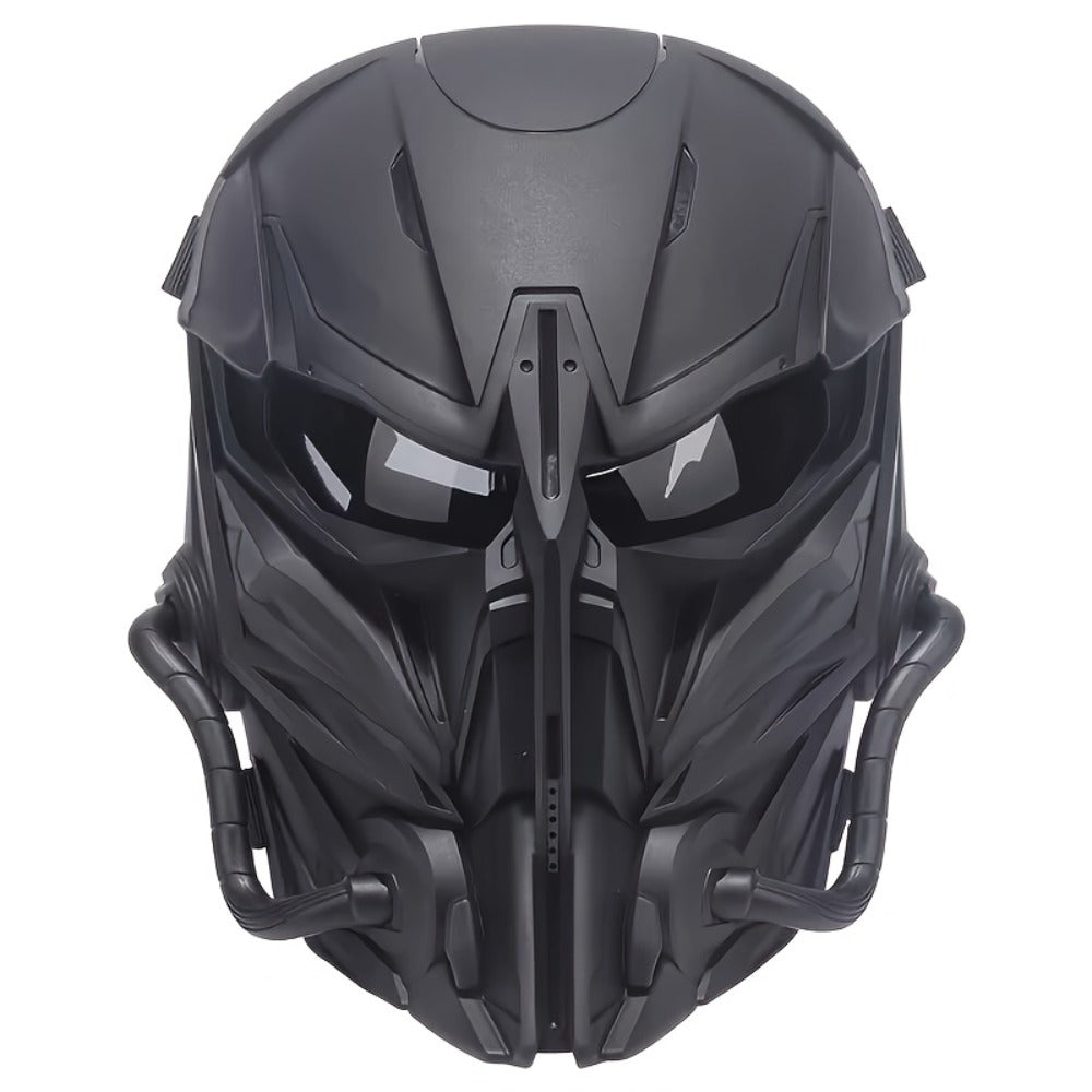 Black Mechanical Costume Mask with Sculpted Lower-Face Panel, Dark Eye Visor and Side Vent Details — image 5