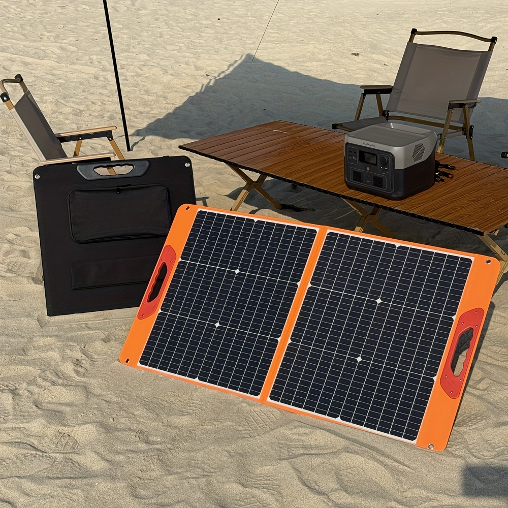 Foldable Solar Panel 200W 23.5% High Efficiency 20V Portable with 2 Brackets Solar Cable for Camping RV for Garden, Patio and