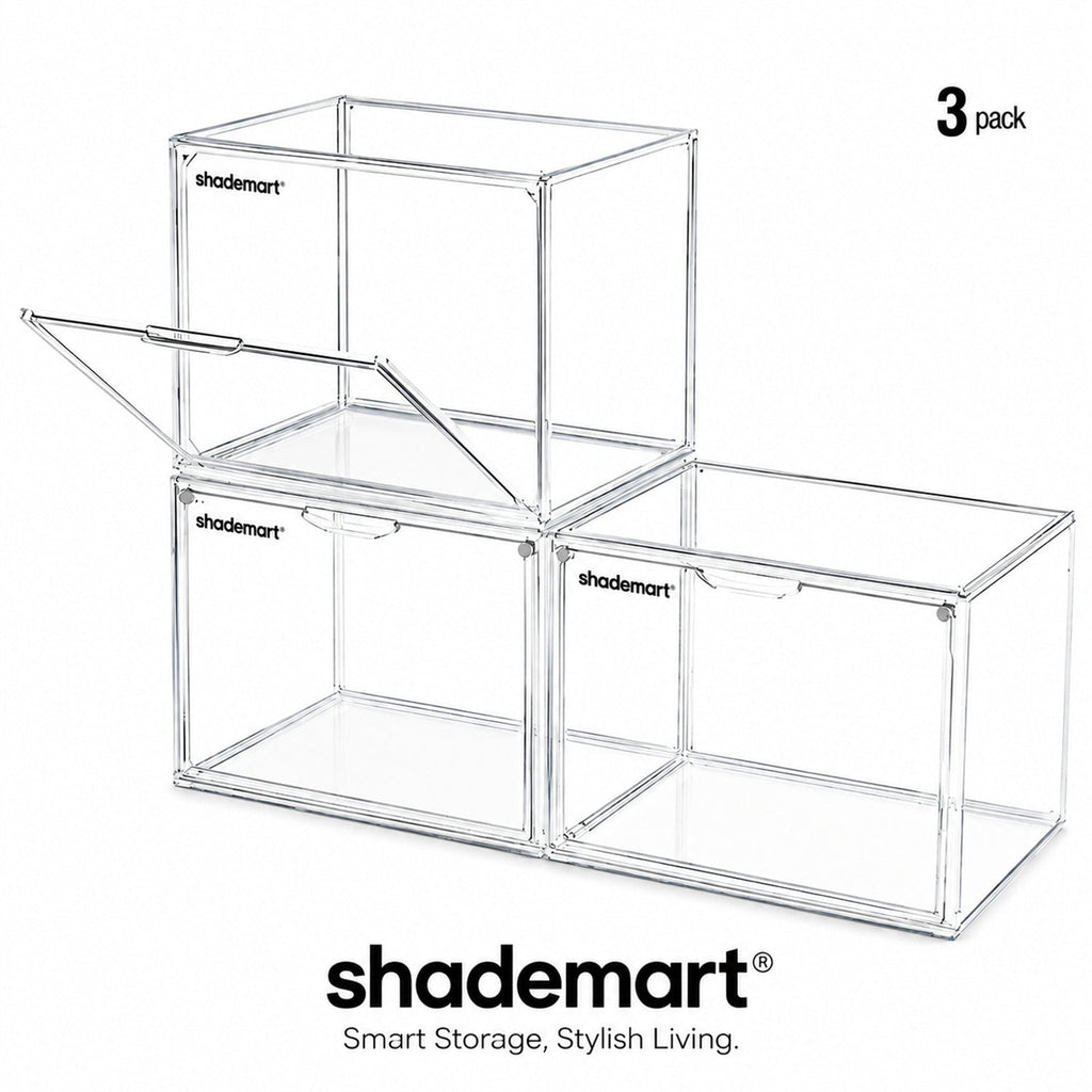 Clear Display Case Set of 3, Dustproof Transparent Storage Box Organizer for Collectibles, Car Models — image 16
