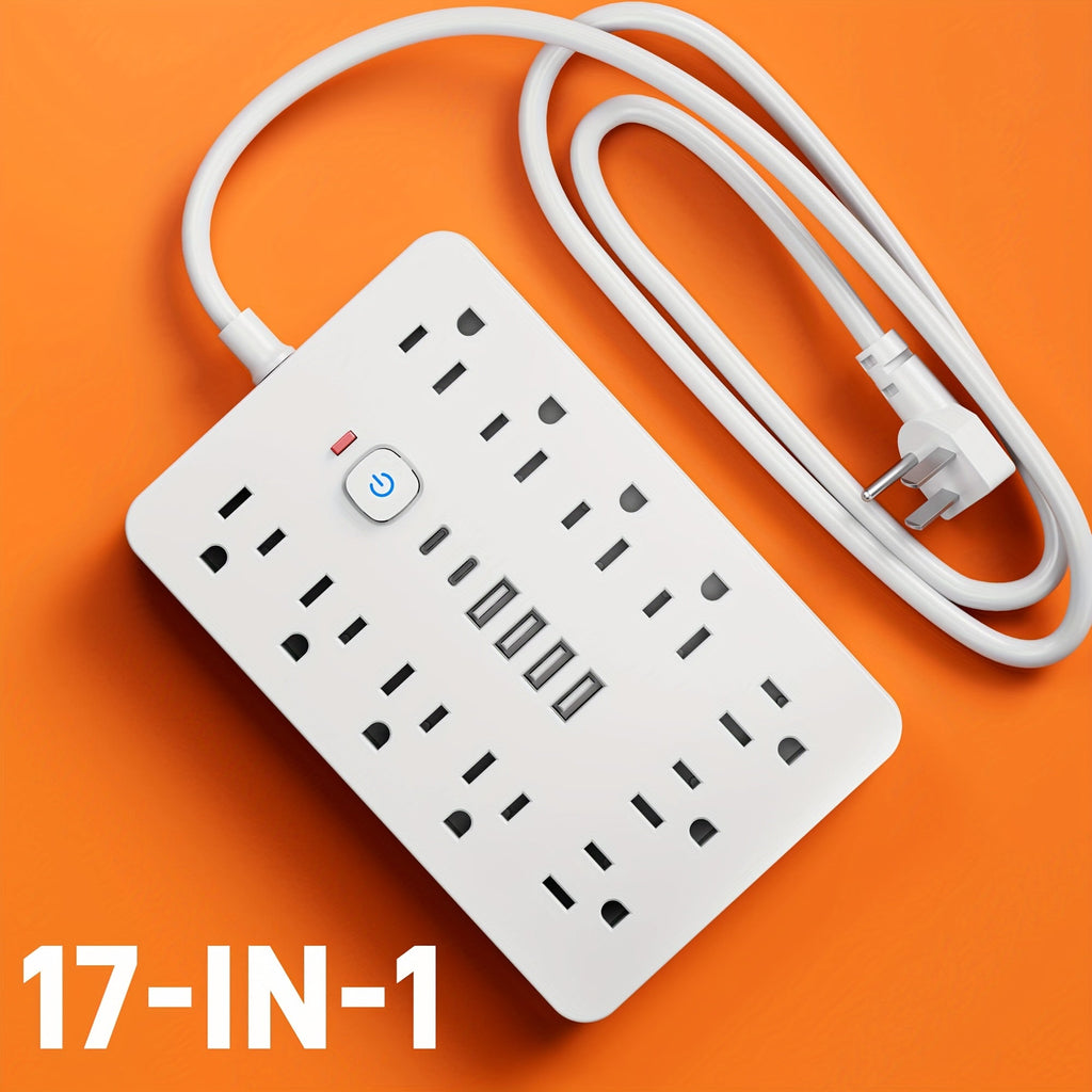 Surge Protector Power Strip 17-in-1 with 11 AC Outlets, 4 USB-A, 2 USB-C, Wall-Mount Slots and 5 or 10 ft Cord — image 2