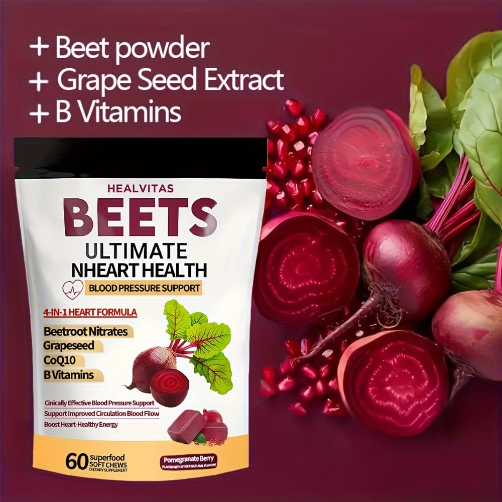 Beetroot Gummies with CoQ10 & Multi-Vitamins, 4-in-1 Heart Health & Blood Pressure Support Supplement — image 8