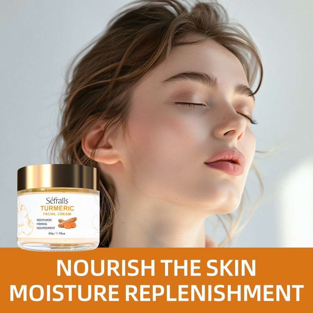 Turmeric Skincare Set 3 Pcs – Turmeric Face Cream, Facial Soap & Essential Oil Kit for Deep Pore Cleansing, Brightening & Moi