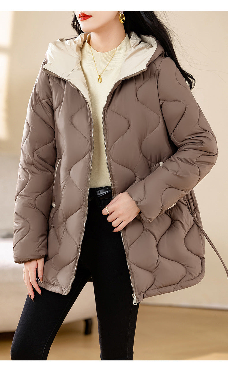 Winter Disposable Cotton-padded Coat For Women Padded Down Jacket Korean Style Mid-length Warm Jacket For Women
